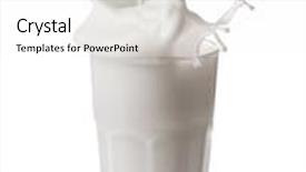  Presentation with milk splash - Beautiful slides featuring splash of milk in glass isolated on white backdrop and a white colored foreground
