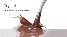  Presentation with chocolate splash - Presentation design with splash-of-pouring-hot-chocolate background and a white colored foreground