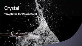  Presentation with water splash - Beautiful PPT theme featuring splash of water on black backdrop and a black colored foreground