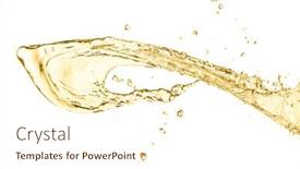  Presentation with fresh water splash green apple isolated white - Slide set consisting of splash-of-white-wine-isolated background and a cream colored foreground