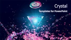  Presentation with splash - Beautiful theme featuring cocktail in glass with splash backdrop and a navy blue colored foreground