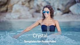  Presentation with beautiful skin and beach - Cool new slide set with splash sea - beautiful young woman in bikini backdrop and a  colored foreground