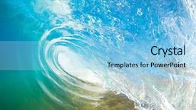  Presentation with blue wave - Cool new presentation design with splash sea - blue ocean wave backdrop and a light blue colored foreground