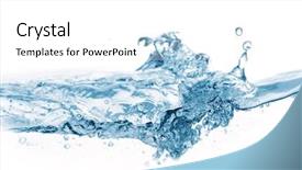 Presentation with illustration of cool water wave - Colorful theme enhanced with splash sea - closeup of water waves isolated backdrop and a  colored foreground
