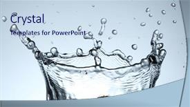  Presentation with crown - PPT theme with splash water forms a water-crown background and a sky blue colored foreground