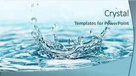  Presentation with water splash - PPT theme having splash water background and a sky blue colored foreground
