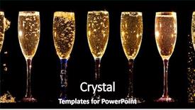  Presentation with champagne - PPT theme having splashes and bubbles on black background and a black colored foreground