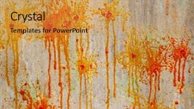  Presentation with rough - Slides having splashes and spots of paint on the wall after a rough foul play paintball background and a yellow colored foreground