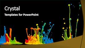  Presentation with colored - Beautiful slides featuring splashes isolated on black background backdrop and a black colored foreground