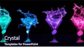  Presentation with water splash on black - Slides featuring splashes of cocktails in glasses background and a wine colored foreground