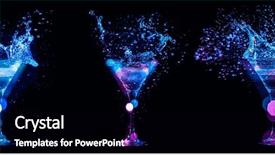  Presentation with water splash on black - Slide deck consisting of splashes of cocktails in glasses background and a black colored foreground