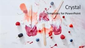  Presentation with gray marble - Beautiful PPT theme featuring splashes of melted ice cream backdrop and a sky blue colored foreground