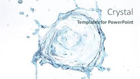  Presentation with pure splash water - Presentation having splashes-of-water background and a sky blue colored foreground