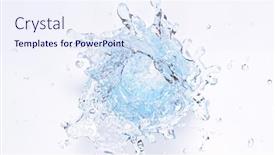  Presentation with pure splash water - Beautiful presentation theme featuring splashes-of-water backdrop and a sky blue colored foreground