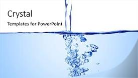  Presentation with clear water - PPT theme consisting of splashes on the water background and a white colored foreground