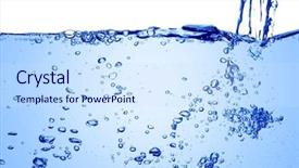  Presentation with stream - PPT theme enhanced with splashes on the water background and a sky blue colored foreground