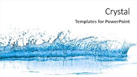  Presentation with abstract blue white - Beautiful slide deck featuring splashing blue water on white backdrop and a  colored foreground