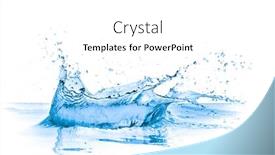  Presentation with blue water - Presentation theme with splashing-blue-water-on-white background and a white colored foreground
