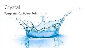  Presentation with blue water - PPT theme consisting of splashing-blue-water-on-white background and a white colored foreground
