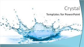  Presentation with blue water - Slide set enhanced with splashing-blue-water-on-white background and a white colored foreground