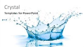  Presentation with blue water - Slide deck featuring splashing-blue-water-on-white and a white colored foreground