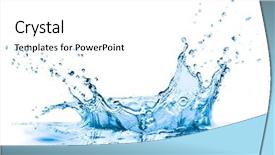  Presentation with blue water - Cool new theme with splashing blue water on white backdrop and a white colored foreground