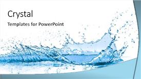  Presentation with blue waves - Slide deck having splashing blue water on white background and a white colored foreground