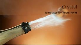  Presentation with celebration life - Amazing PPT layouts having splashing champagne wine from bottle celebration still life new year's eve holiday backdrop and a red colored foreground