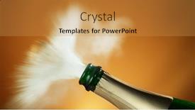  Presentation with celebration life - Cool new slide set with splashing champagne wine from bottle celebration still life new year's eve holiday backdrop and a gold colored foreground