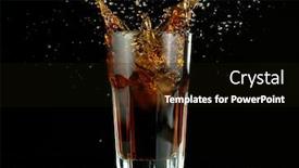  Presentation with splashing - Slide deck with splashing-cola-drink-from-glass background and a black colored foreground