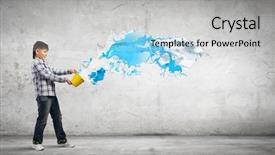  Presentation with paint bucket - Slides featuring white marble texture and background background and a white colored foreground