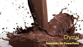  Presentation with hot chocolate - Presentation theme featuring splashing-hot-chocolate-isolated background and a tawny brown colored foreground