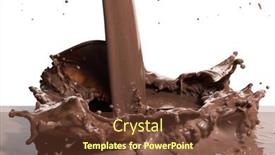  Presentation with hot chocolate - Presentation theme enhanced with splashing-hot-chocolate-isolated background and a tawny brown colored foreground