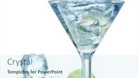 Presentation with splashing - Presentation theme enhanced with splashing in cocktail glass background and a sky blue colored foreground