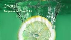  Presentation with fresh water - Presentation theme enhanced with splashing lemon into fresh water background and a ocean colored foreground