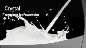  Presentation with milk splashing - Colorful slide deck enhanced with splashing milk isolated on black background backdrop and a black colored foreground