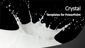  Presentation with milk splashing - Presentation design consisting of splashing milk isolated on black background and a black colored foreground