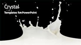  Presentation with milk splashing - Presentation theme having splashing milk isolated on black background and a black colored foreground