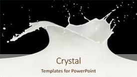  Presentation with milk splashing - PPT theme enhanced with splashing milk isolated on black background and a sky blue colored foreground