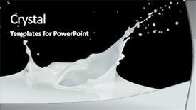  Presentation with milk splashing - Beautiful PPT theme featuring splashing milk isolated on black backdrop and a black colored foreground