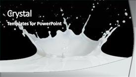  Presentation with milk splashing - Presentation consisting of splashing milk isolated on black background and a black colored foreground