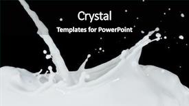  Presentation with milk splashing - Colorful slides enhanced with splashing milk isolated on black backdrop and a black colored foreground