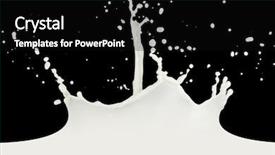  Presentation with milk splashing - Presentation theme consisting of splashing milk isolated on black background and a  colored foreground