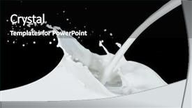  Presentation with milk splashing - PPT theme enhanced with splashing milk isolated on black background and a black colored foreground