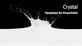  Presentation with milk splashing - PPT layouts featuring splashing milk isolated on black background and a black colored foreground