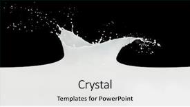  Presentation with milk splashing - Slides with splashing milk isolated on black background and a white colored foreground
