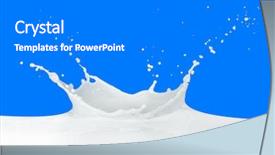  Presentation with milk splashing - Audience pleasing theme consisting of splashing milk isolated on blue backdrop and a gray colored foreground