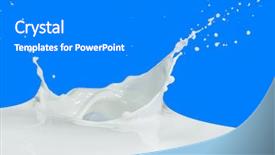  Presentation with milk splashing - Audience pleasing theme consisting of splashing milk isolated on blue backdrop and a gray colored foreground