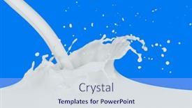  Presentation with milk splashing - Beautiful presentation featuring splashing-milk-isolated-on-blue backdrop and a lemonade colored foreground