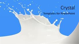  Presentation with milk splashing - PPT layouts with splashing milk isolated on blue background and a  colored foreground
